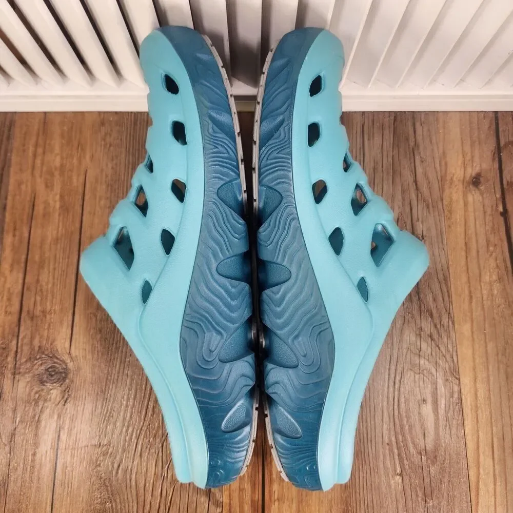 Oboz Whakata Coast Recovery Clogs Mens Sz 9 Aqua Blue Slip On Comfort Sandals
